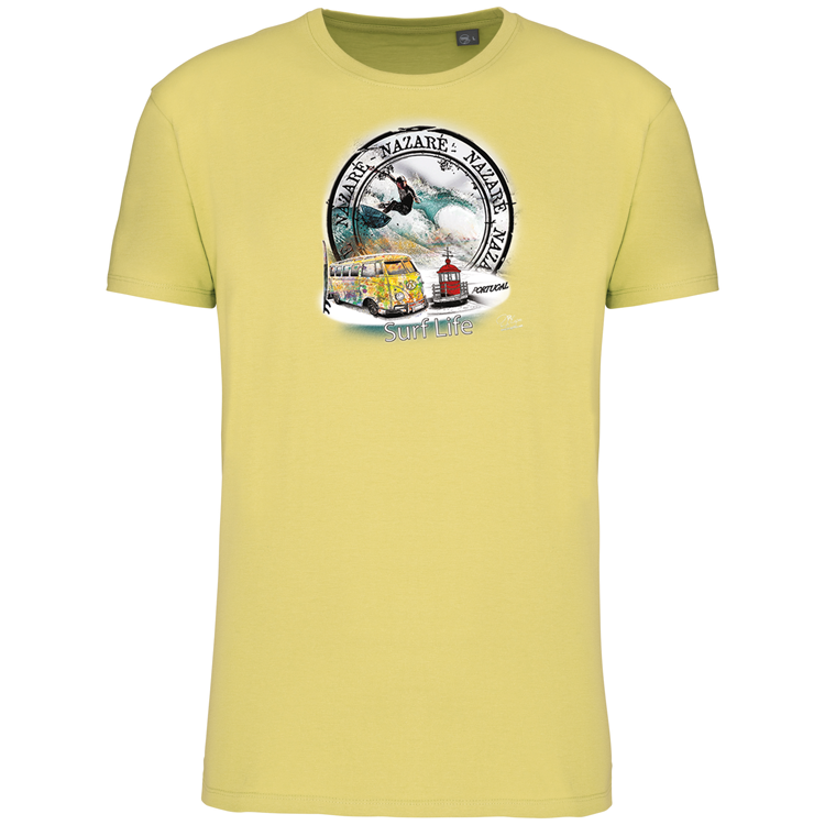 T-Shirt Algodão Biológico Surf Life Nazaré