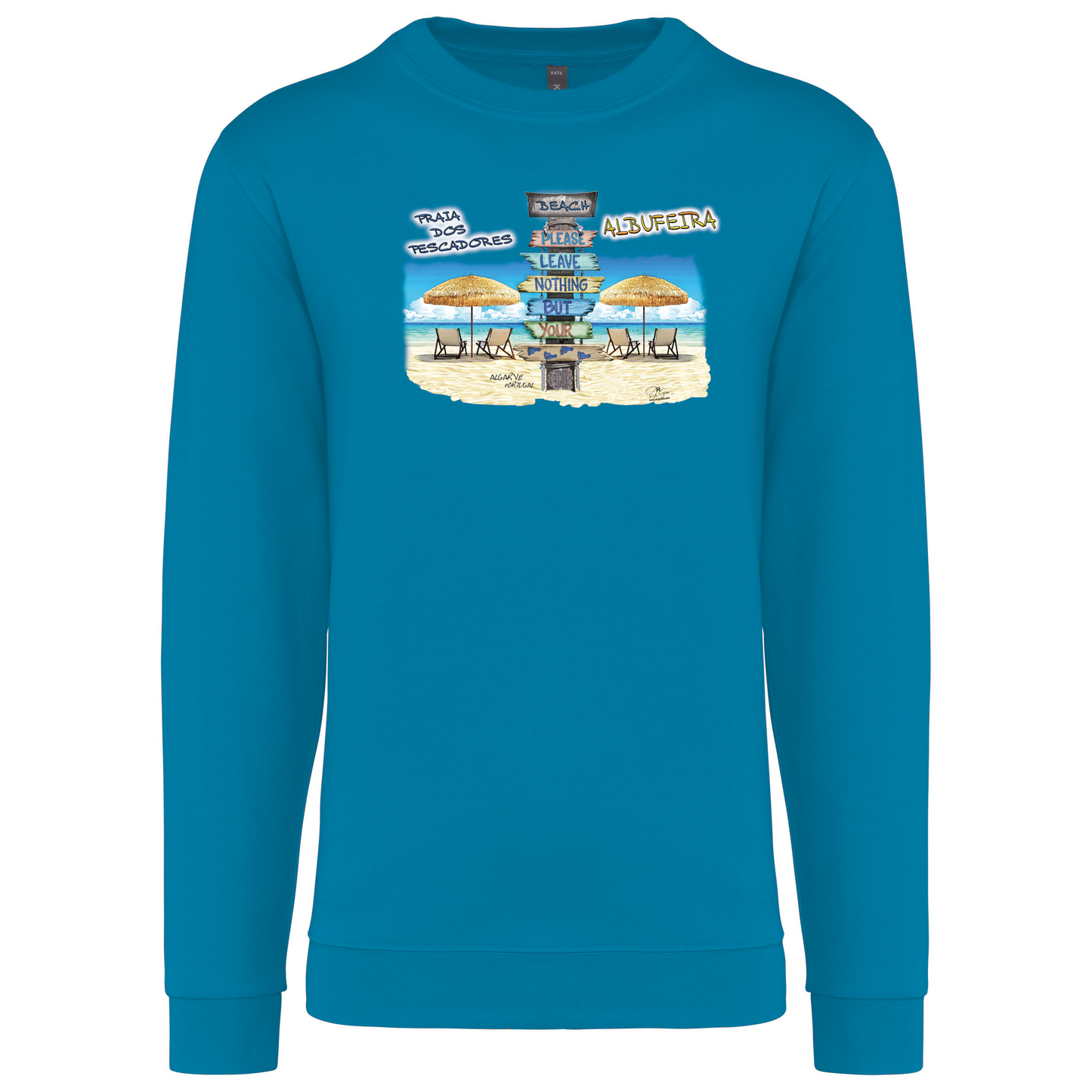 Sweatshirt Kariban sem Capuz Pegadas Albufeira