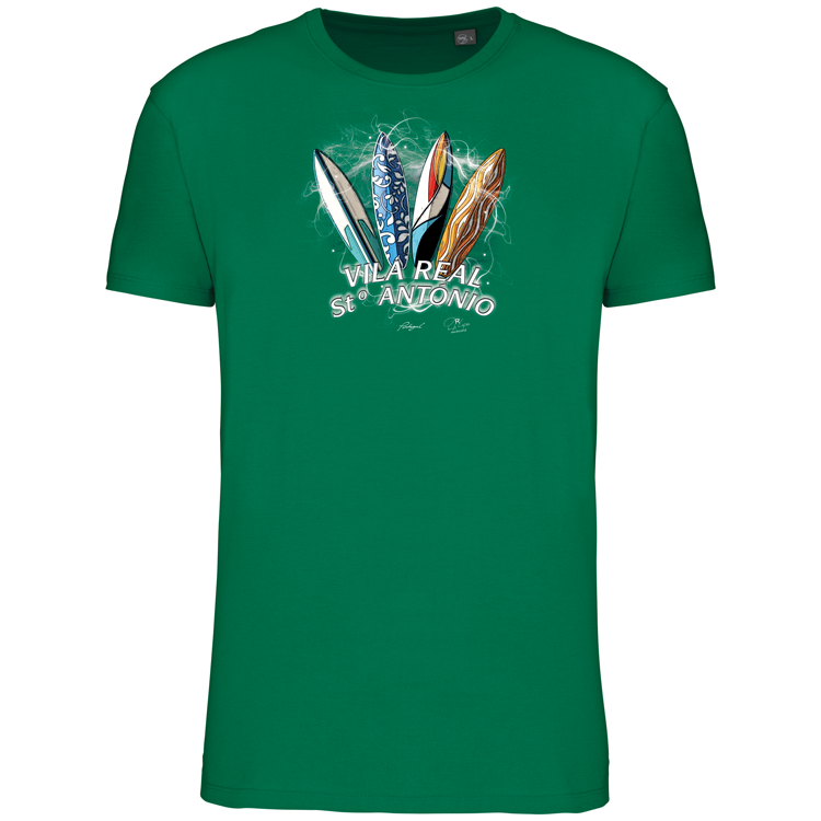 T-Shirt Algodão Biológico Surfboards Vila Real Stº António