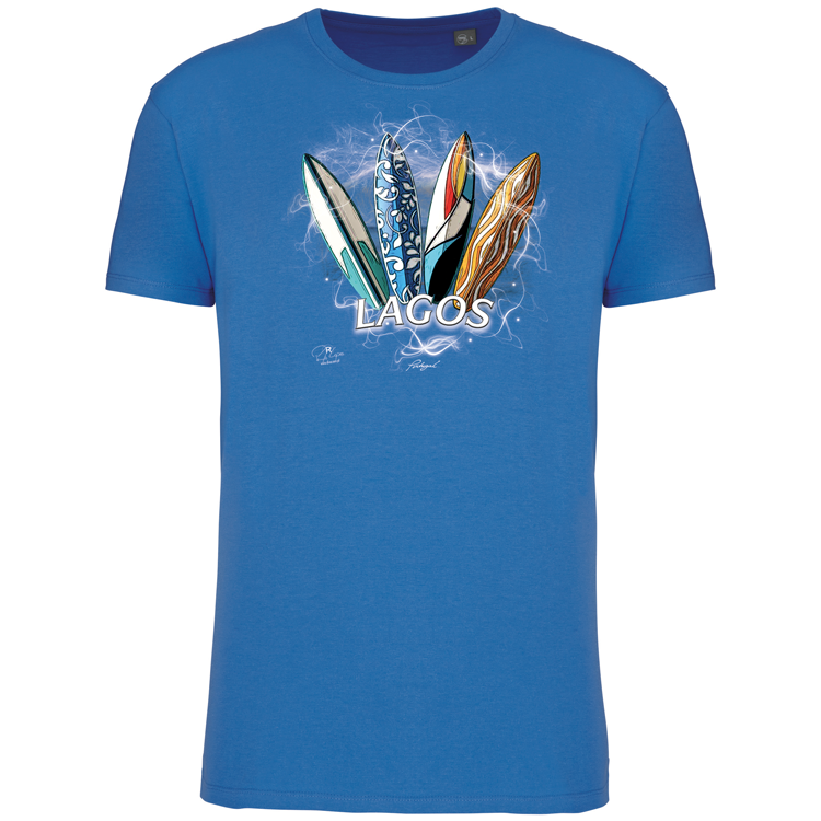 T-Shirt Algodão Biológico Surfboards Lagos