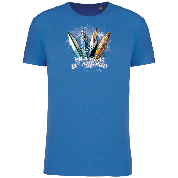 T-Shirt Algodão Biológico Surfboards Vila Real Stº António