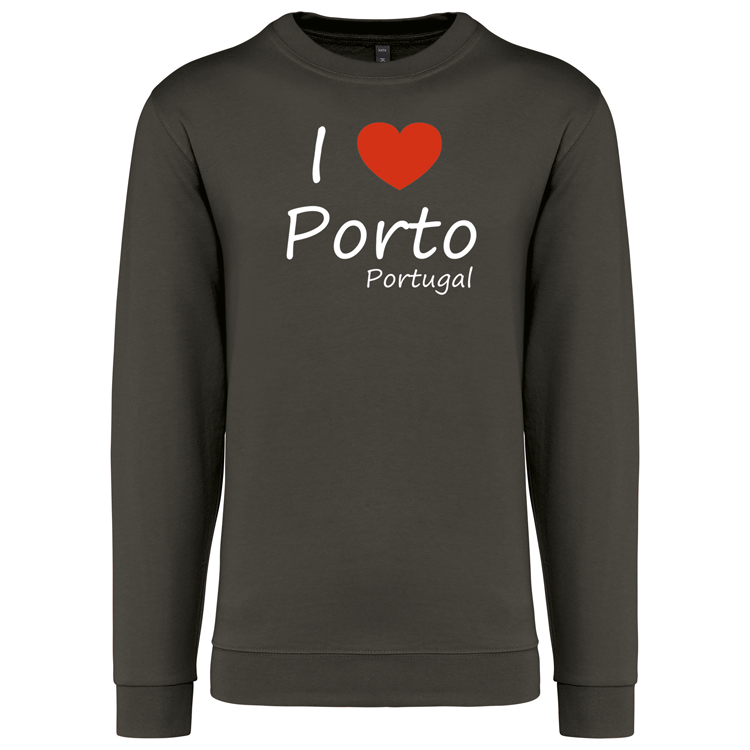 Sweatshirt Kariban sem Capuz I Love Porto