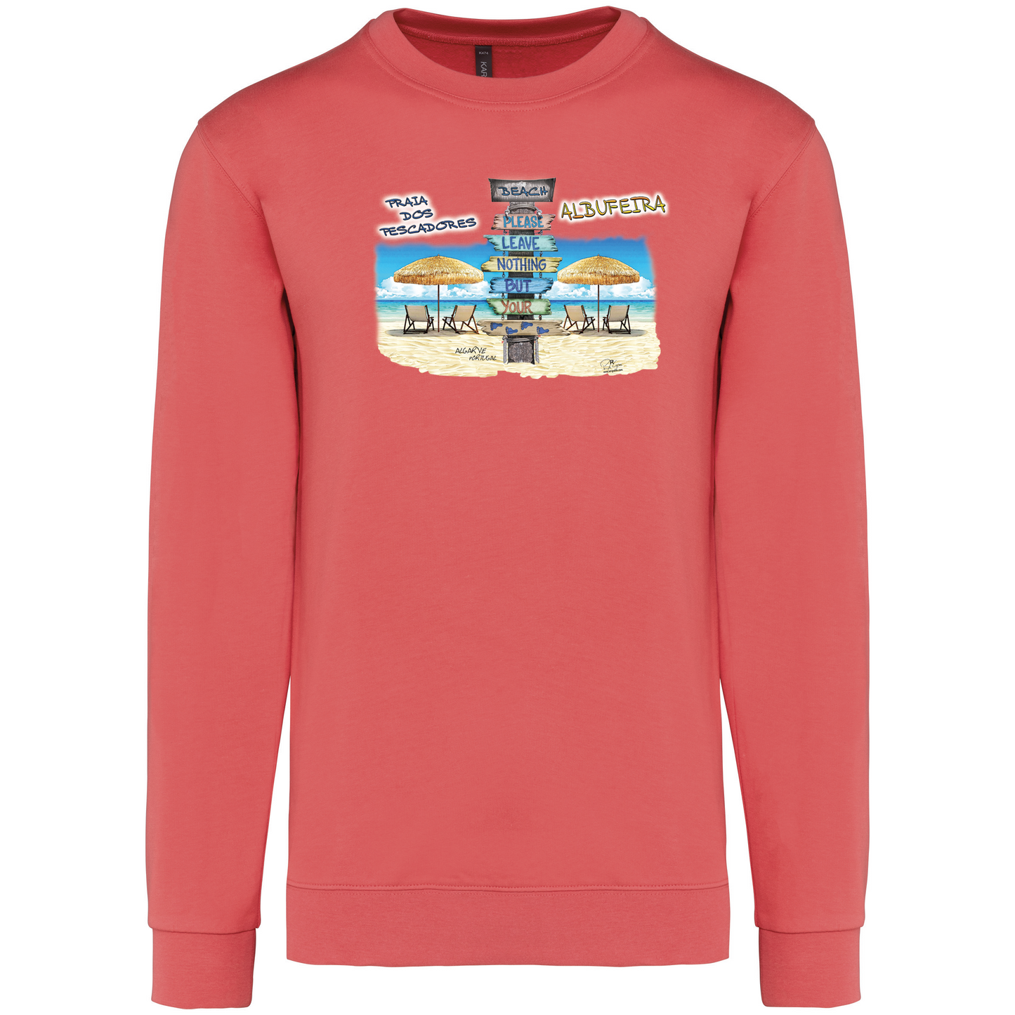 Sweatshirt Kariban sem Capuz Pegadas Albufeira