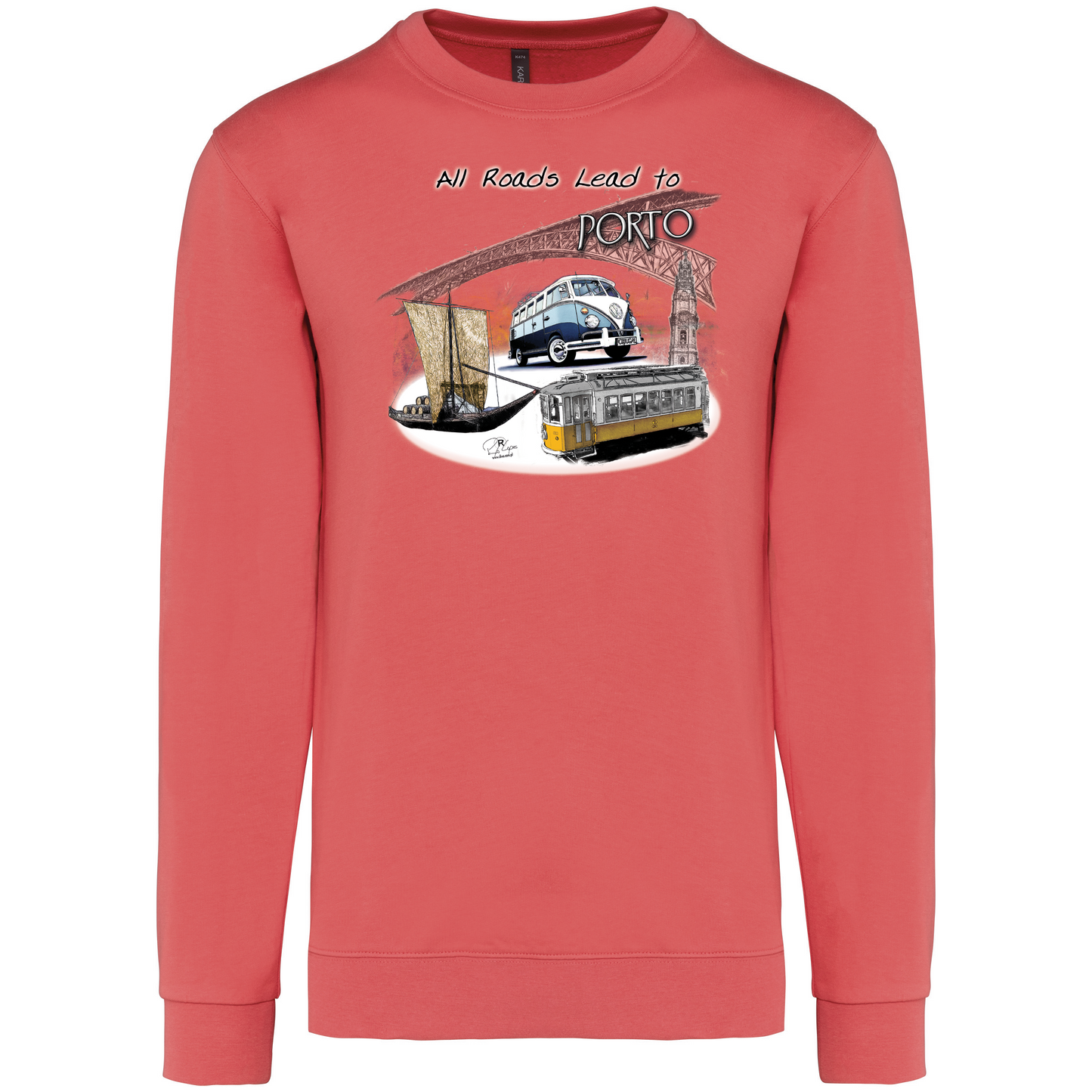 Sweatshirt Kariban sem Capuz All Roads Lead to Porto