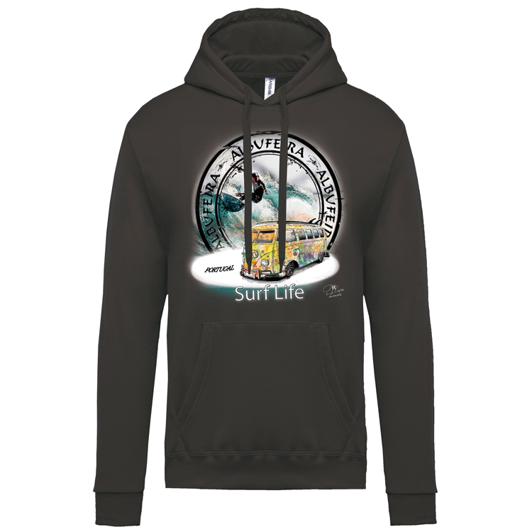 Sweatshirt Kariban com Capuz Surf Life Albufeira