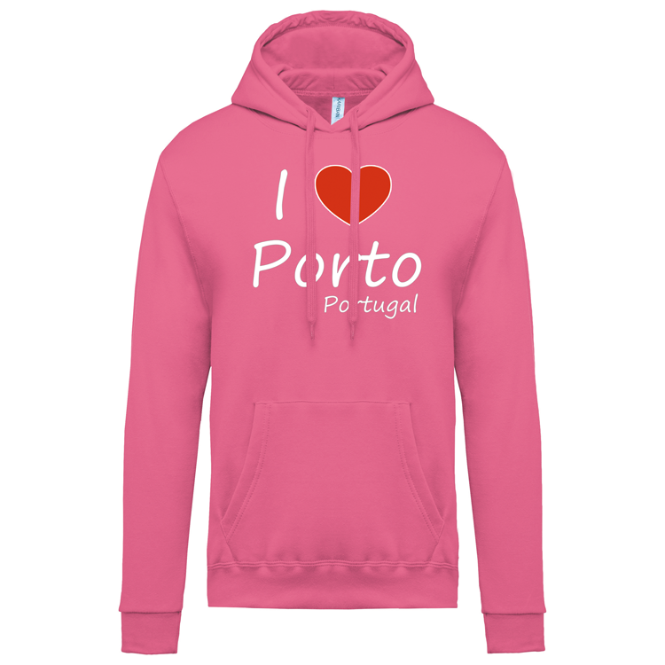 Sweatshirt Kariban com Capuz I Love Porto