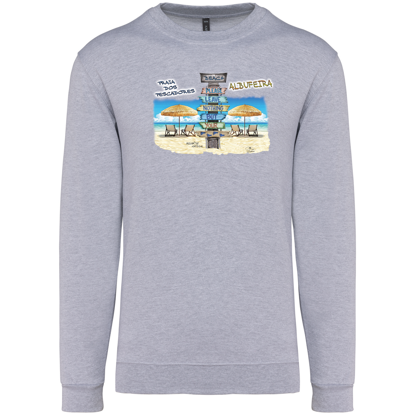 Sweatshirt Kariban sem Capuz Pegadas Albufeira
