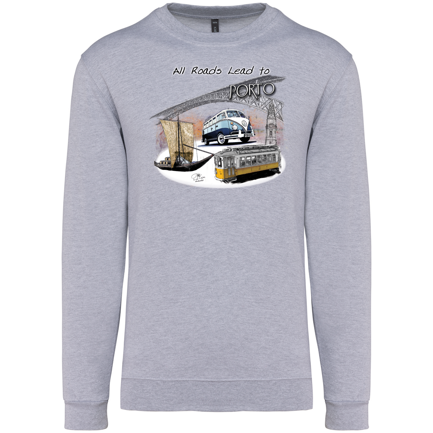 Sweatshirt Kariban sem Capuz All Roads Lead to Porto