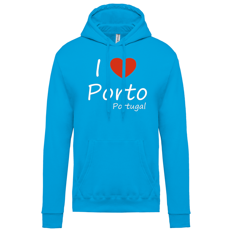 Sweatshirt Kariban com Capuz I Love Porto