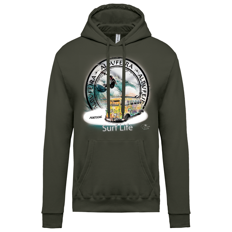 Sweatshirt Kariban com Capuz Surf Life Albufeira