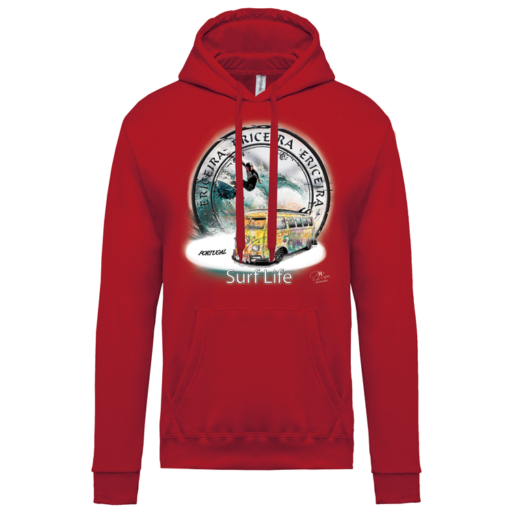 Sweatshirt Kariban com Capuz Surf Life Ericeira