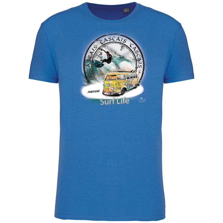 T-Shirt Algodão Biológico Surf Life Cascais
