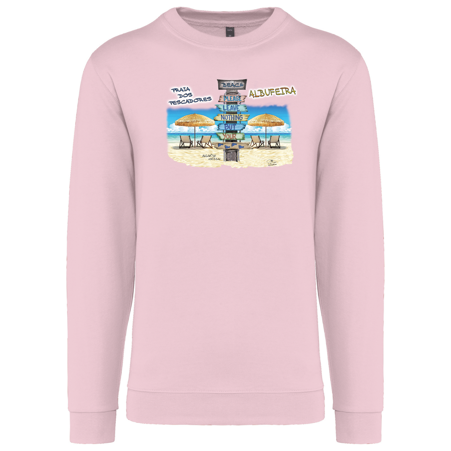 Sweatshirt Kariban sem Capuz Pegadas Albufeira