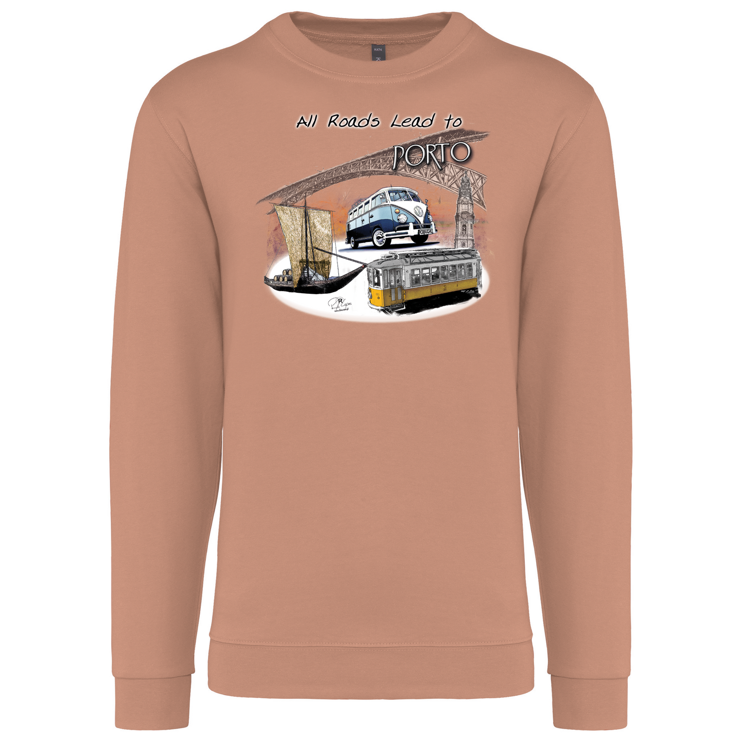 Sweatshirt Kariban sem Capuz All Roads Lead to Porto