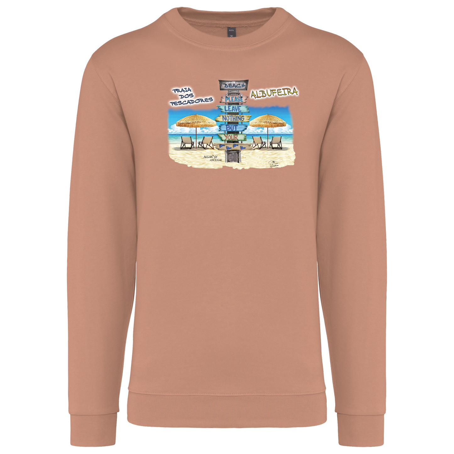 Sweatshirt Kariban sem Capuz Pegadas Albufeira