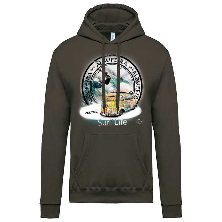 Sweatshirt Kariban com Capuz Surf Life Albufeira