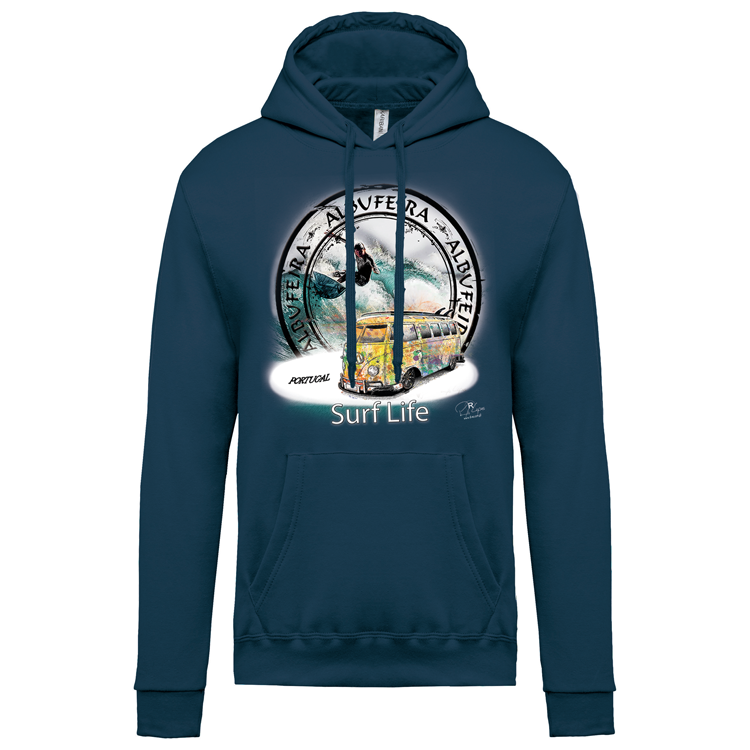 Sweatshirt Kariban com Capuz Surf Life Albufeira