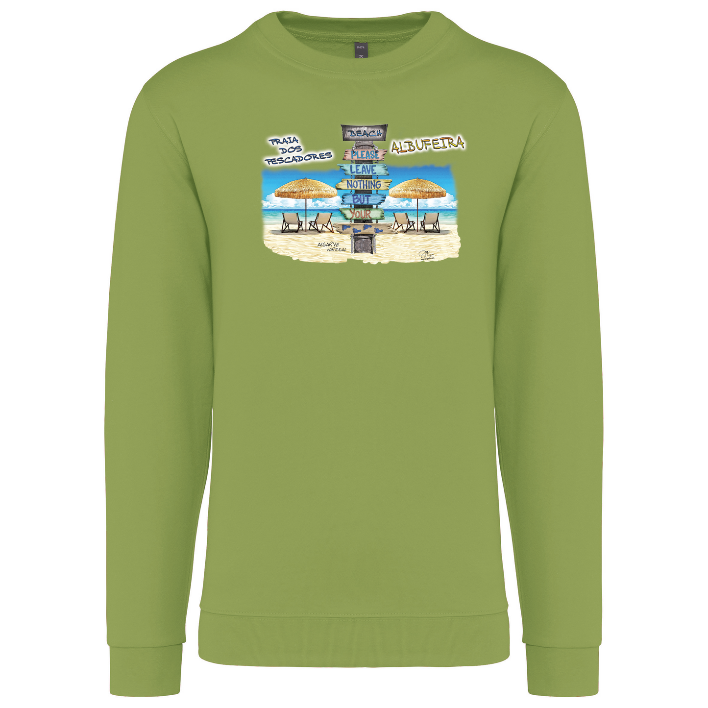 Sweatshirt Kariban sem Capuz Pegadas Albufeira