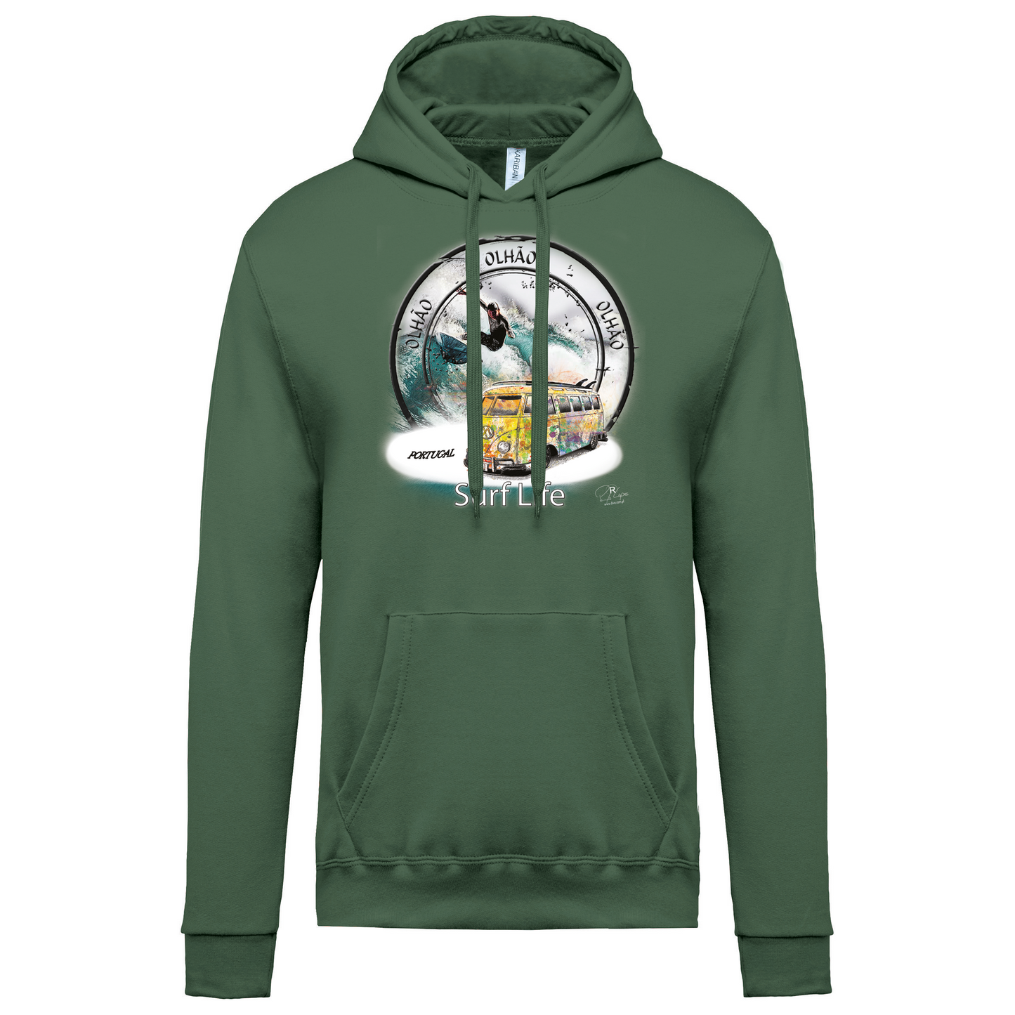 Sweatshirt Kariban com Capuz Surf Life Olhão