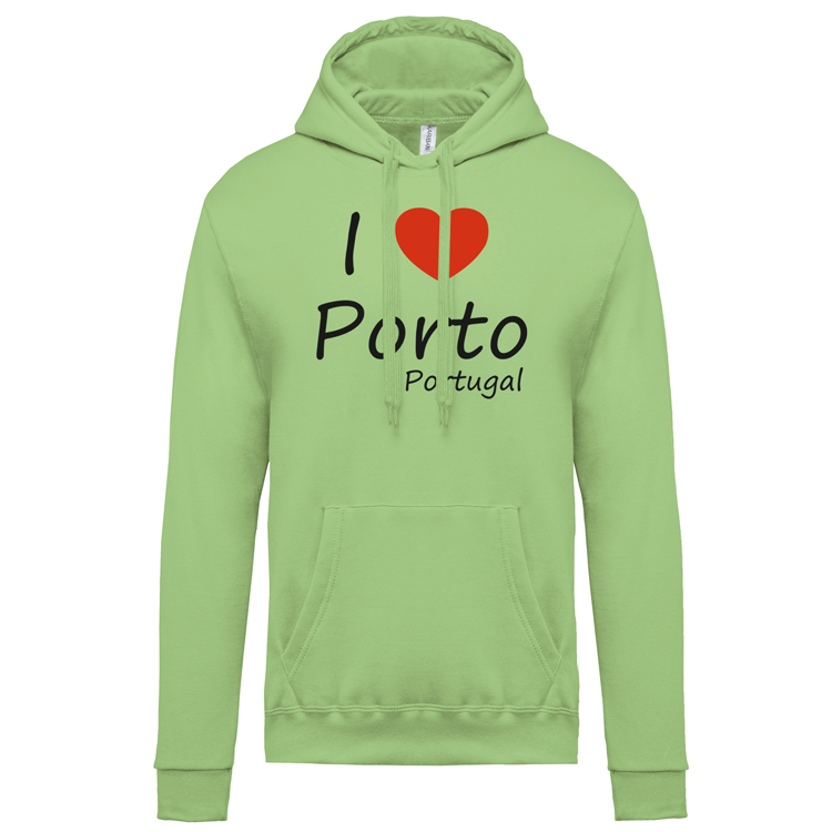 Sweatshirt Kariban com Capuz I Love Porto