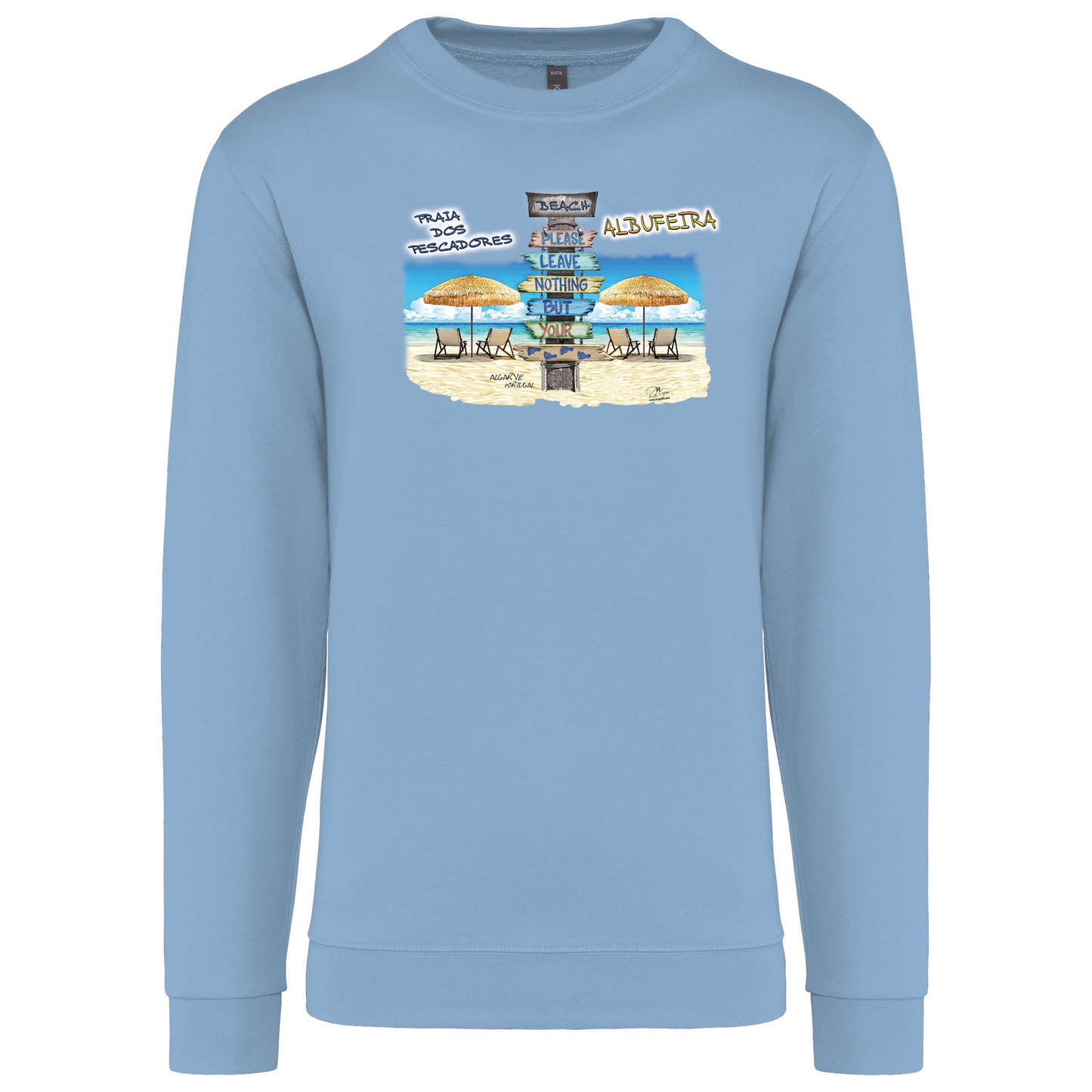 Sweatshirt Kariban sem Capuz Pegadas Albufeira