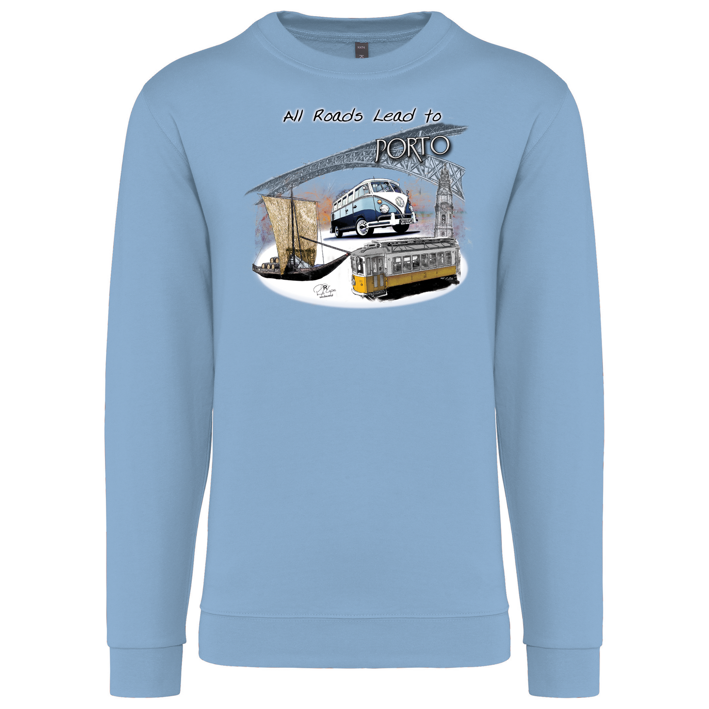 Sweatshirt Kariban sem Capuz All Roads Lead to Porto