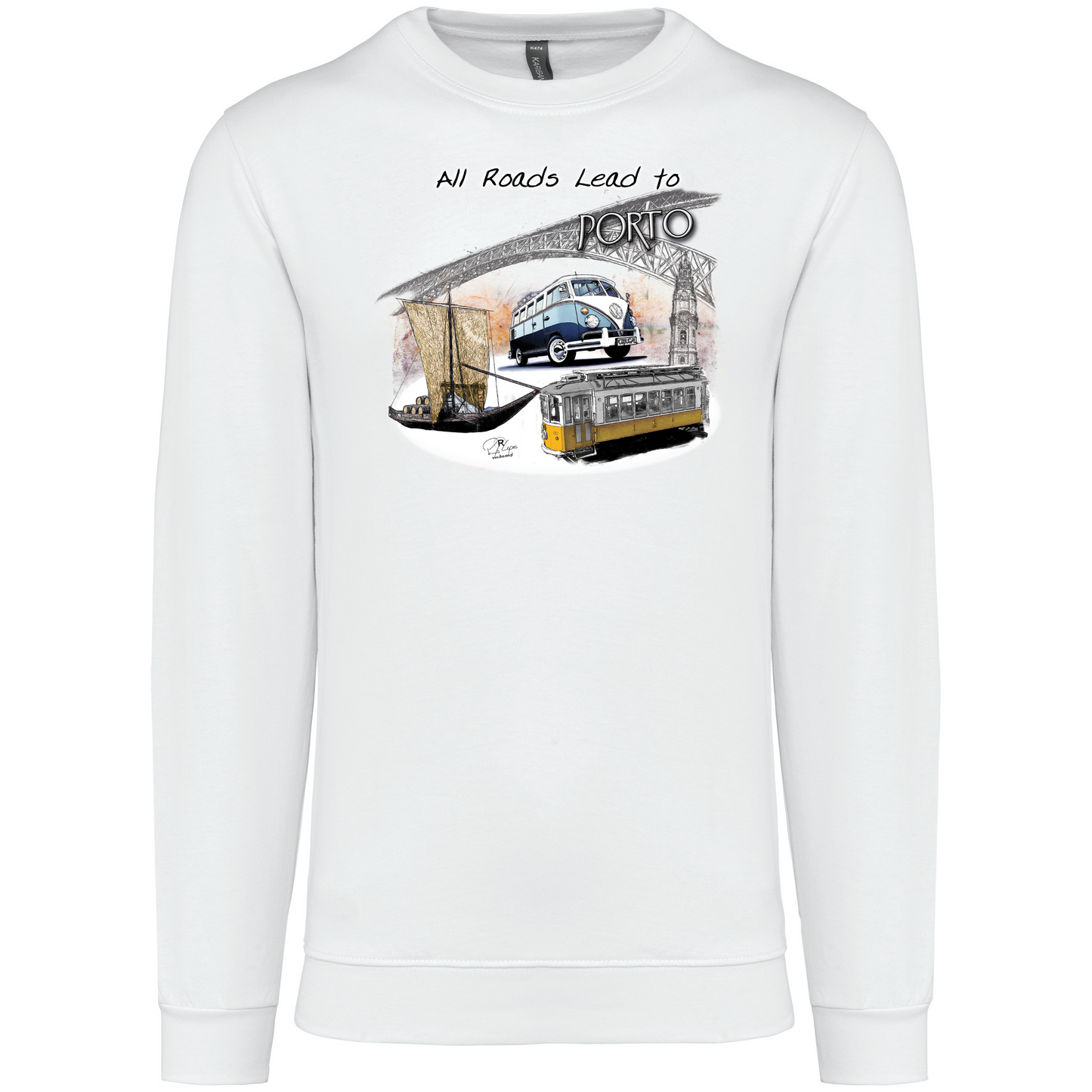 Sweatshirt Kariban sem Capuz All Roads Lead to Porto