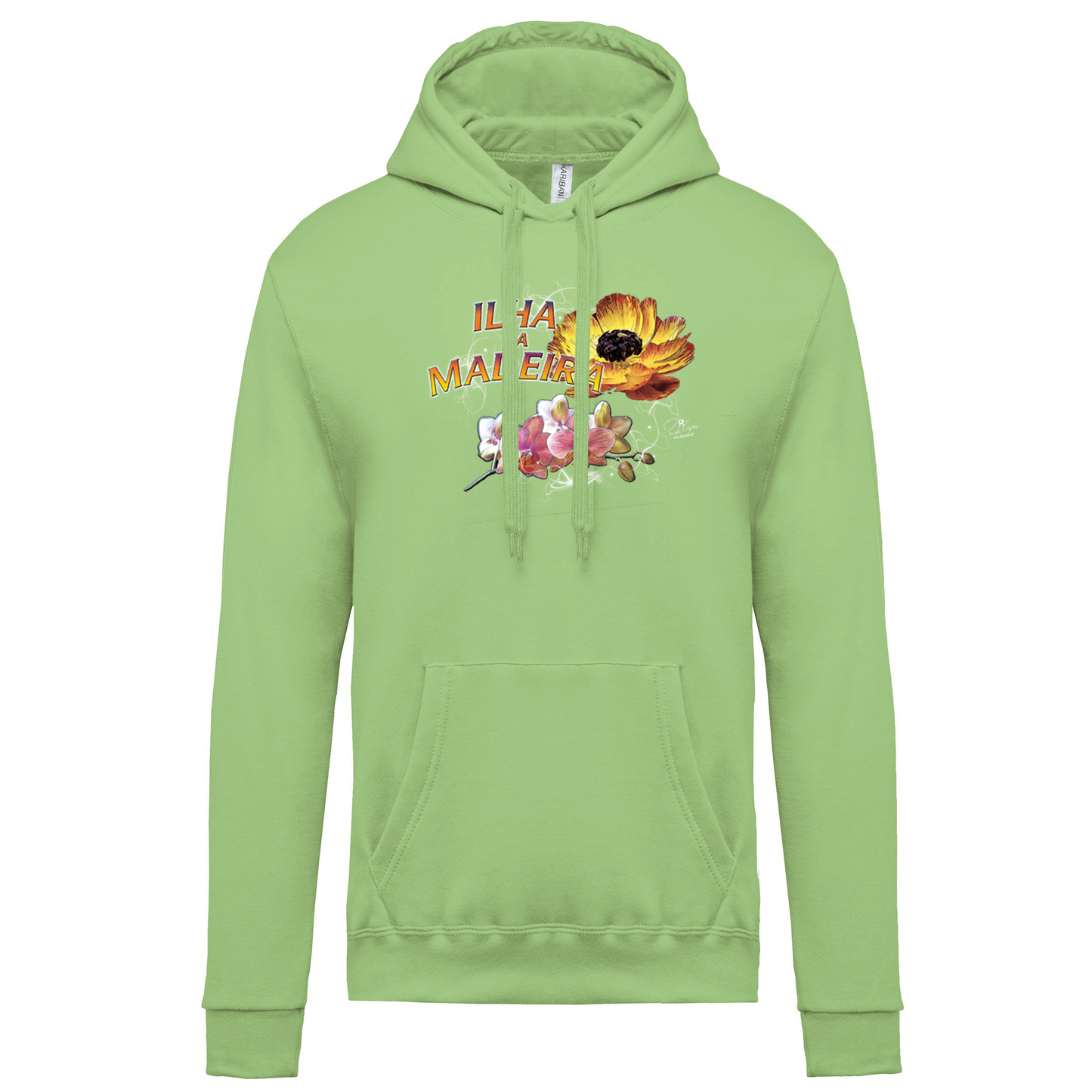 Sweatshirt Kariban com Capuz Madeira Flowers