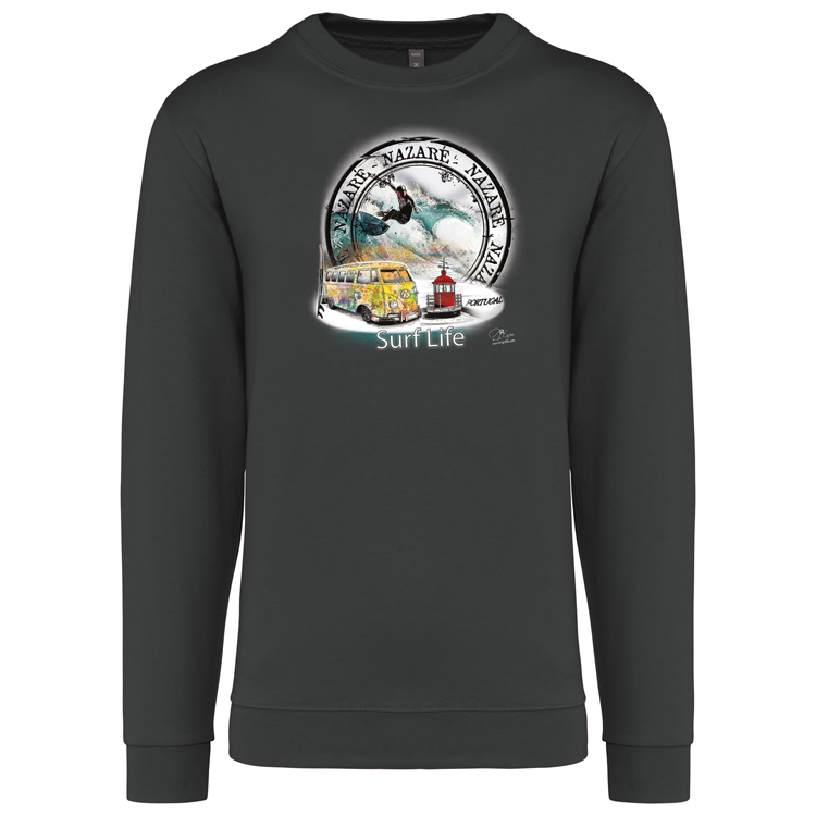 Sweatshirt Kariban sem Capuz Surf Life Nazaré