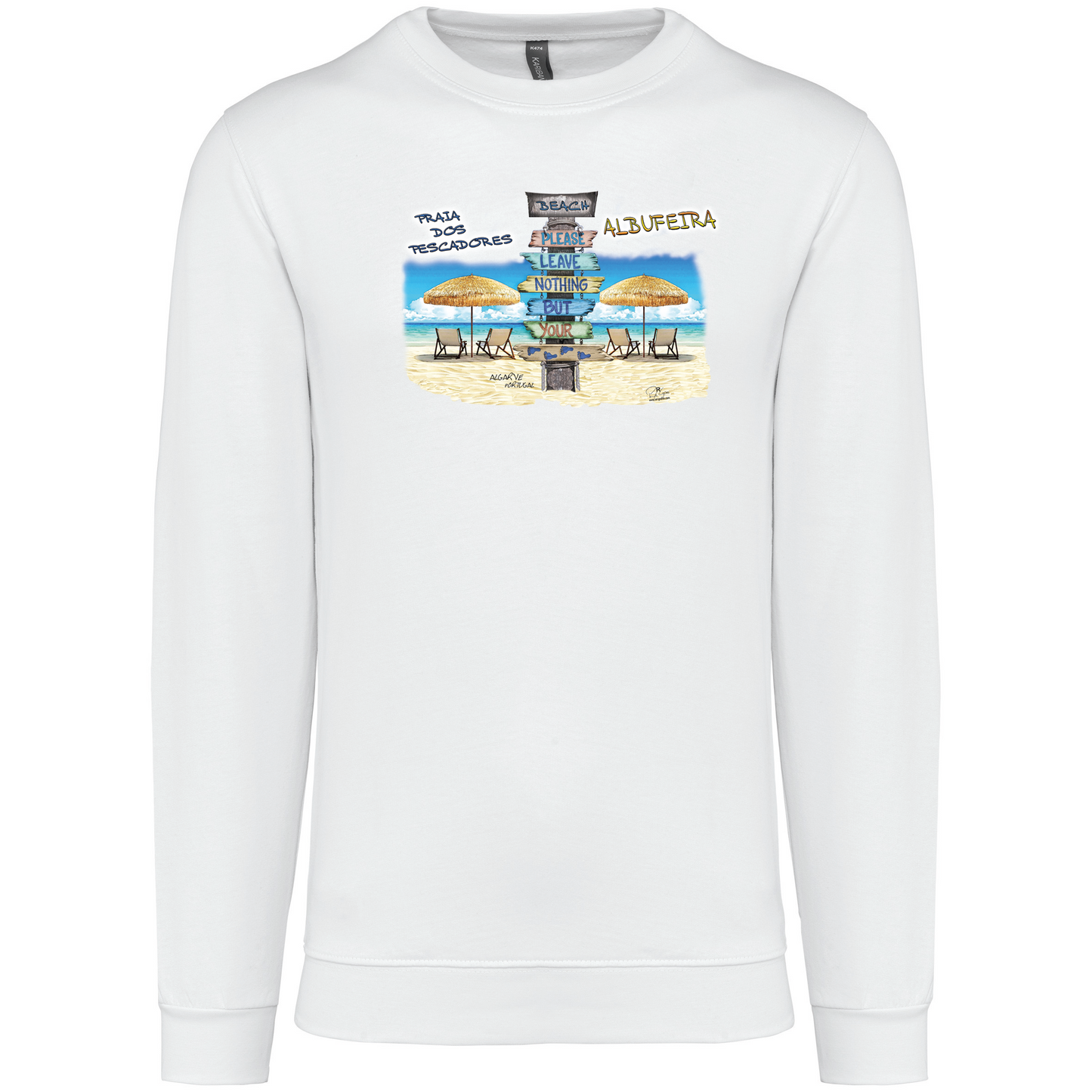 Sweatshirt Kariban sem Capuz Pegadas Albufeira