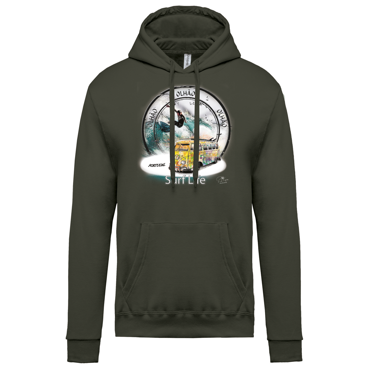 Sweatshirt Kariban com Capuz Surf Life Olhão