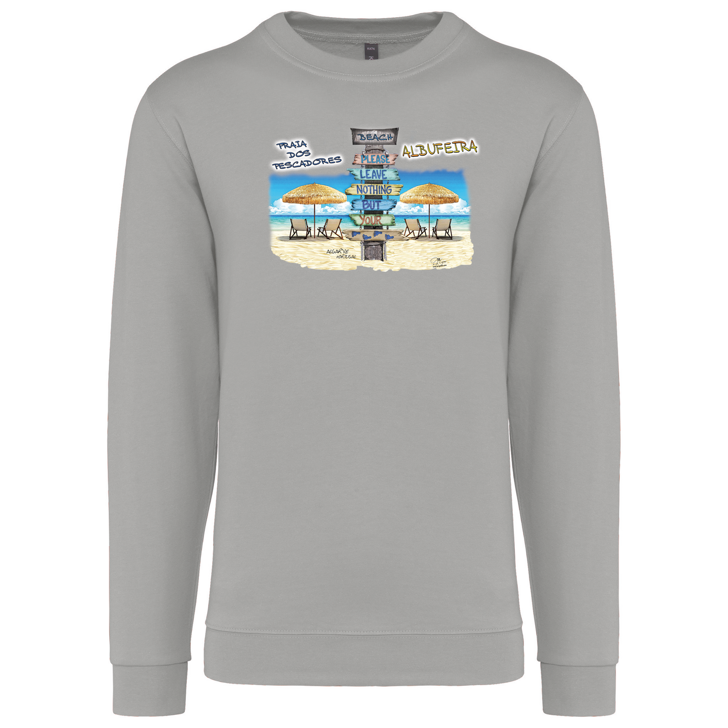 Sweatshirt Kariban sem Capuz Pegadas Albufeira
