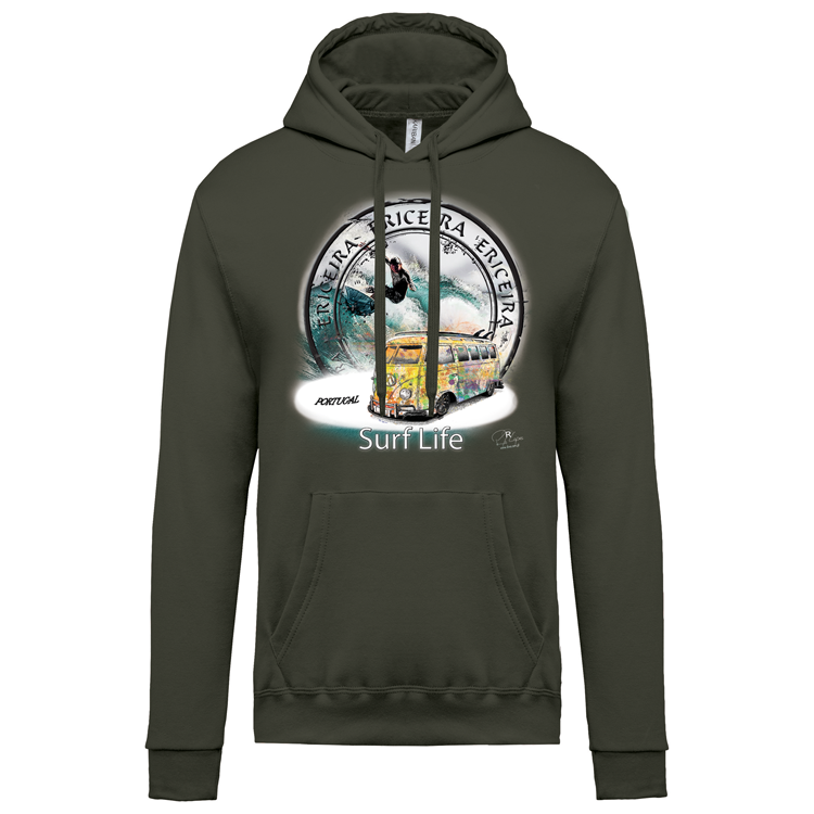 Sweatshirt Kariban com Capuz Surf Life Ericeira