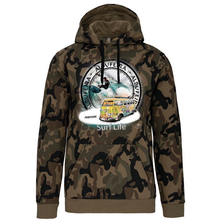 Sweatshirt Kariban com Capuz Surf Life Albufeira