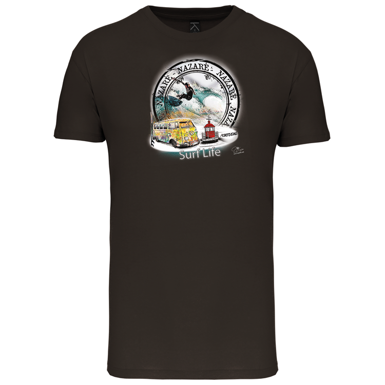 T-Shirt Algodão Biológico Surf Life Nazaré