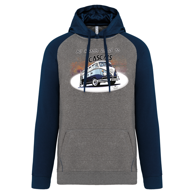 Sweatshirt Bicolor com capuz All Roads Lead to Cascais