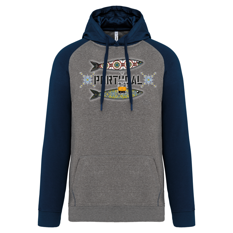 Sweatshirt Bicolor com capuz Duas Sardinhas Coimbra