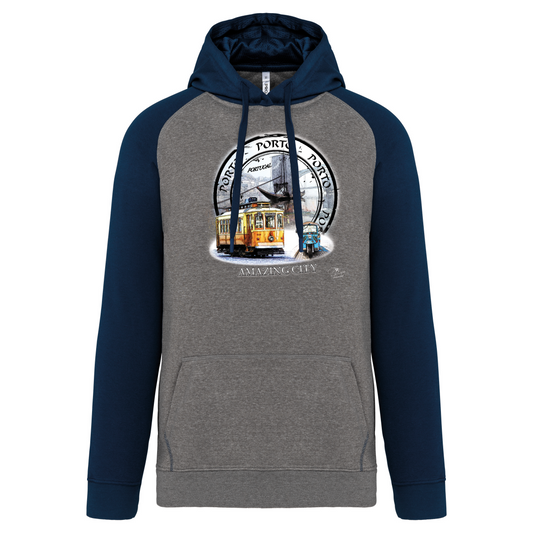 Sweatshirt Bicolor com capuz Amazing City Porto