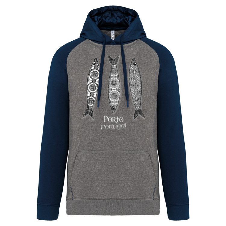 Sweatshirt Bicolor com capuz 3 Sardinhas Porto