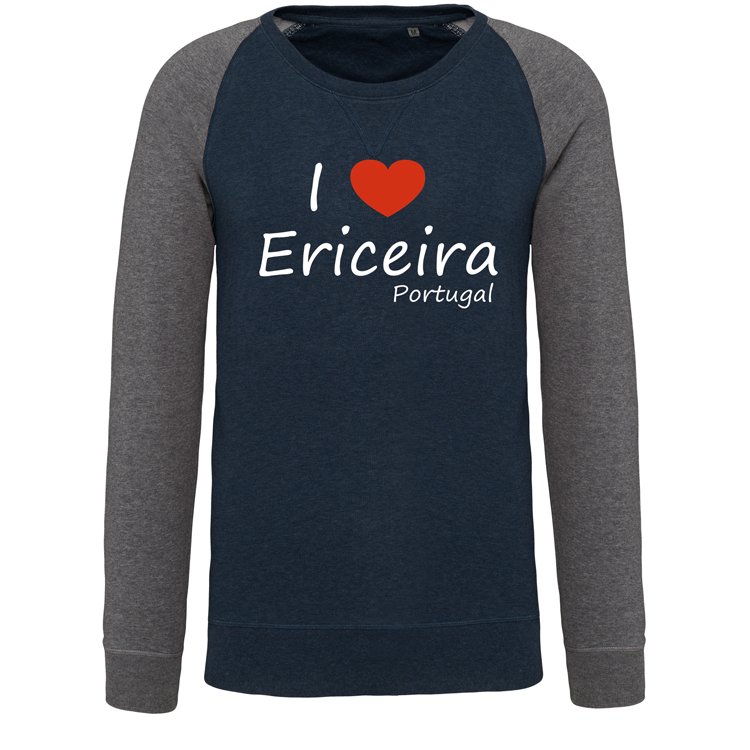 Sweatshirt Bicolor sem capuz I Love Ericeira