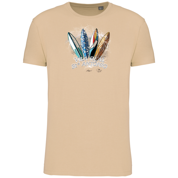 T-Shirt Algodão Biológico Surfboards Vila Real Stº António