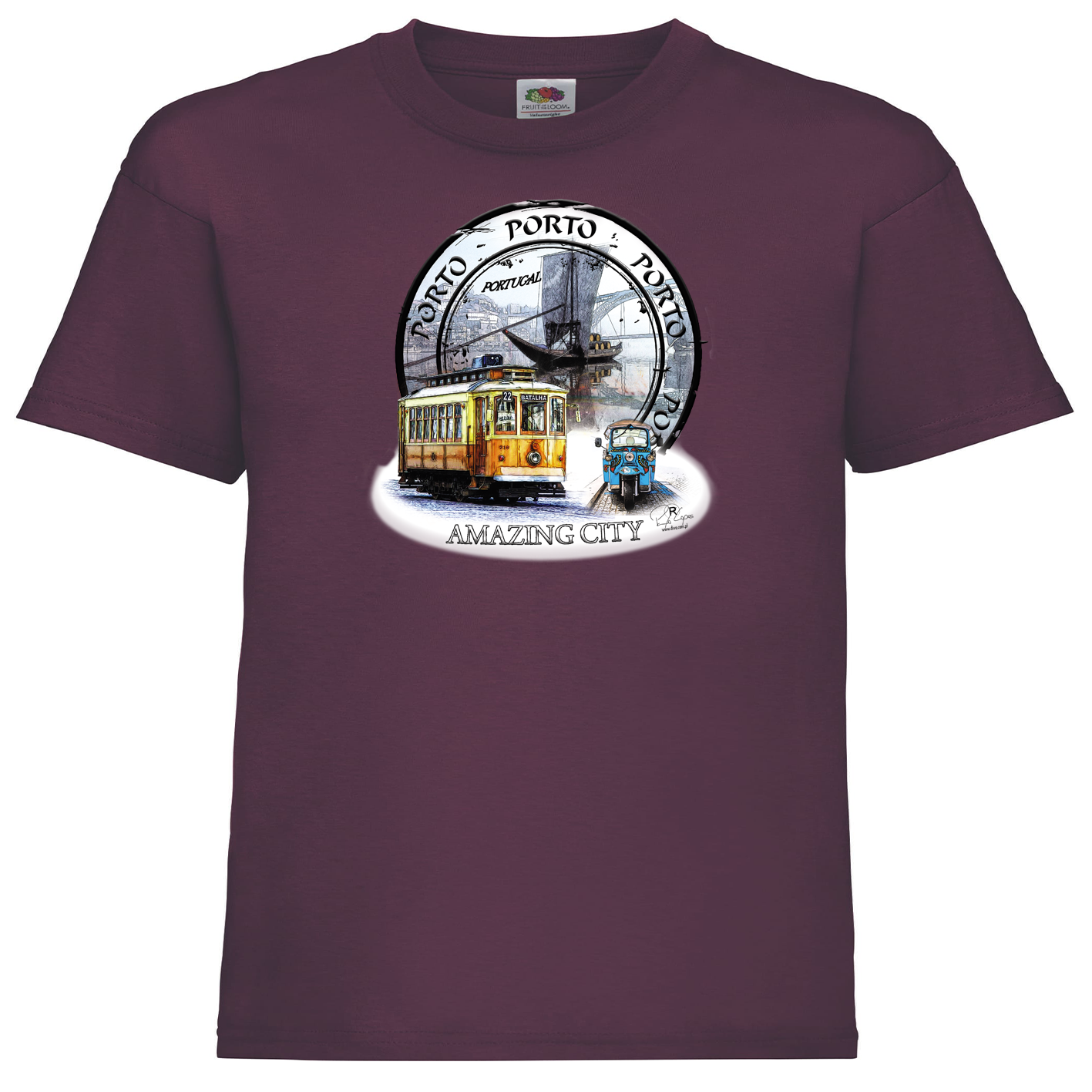 T-shirt Fruit of the Loom Kids Amazing City Porto