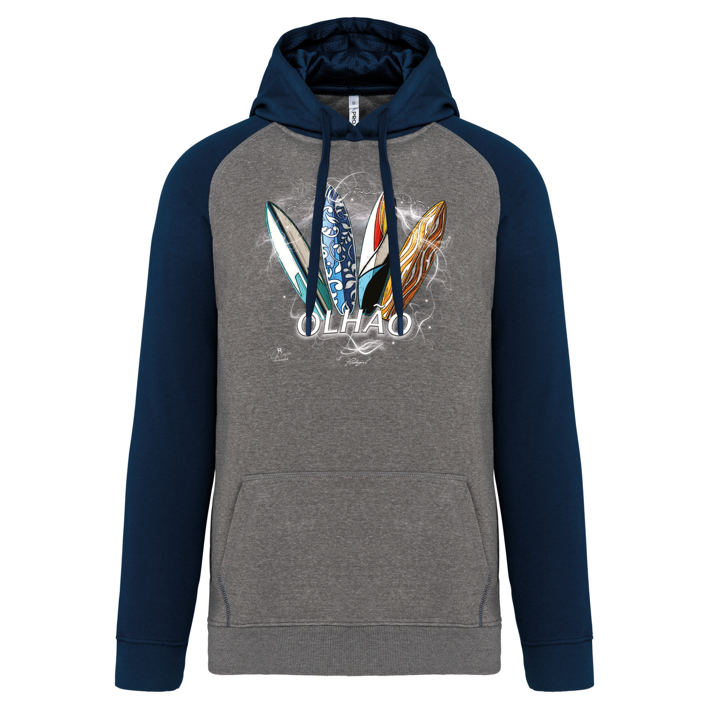 Sweatshirt Bicolor com capuz Surfboards Olhão