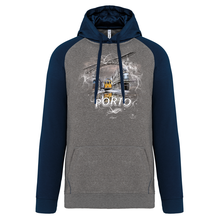Sweatshirt Bicolor com capuz Carreira 22