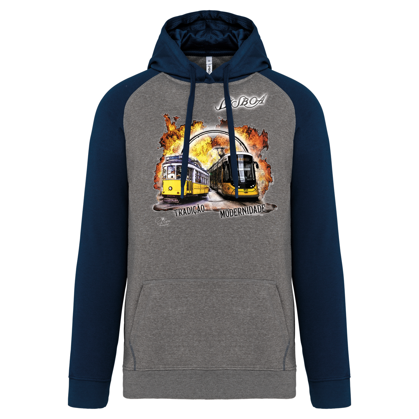 Sweatshirt Bicolor com capuz Tradição e Modernidade