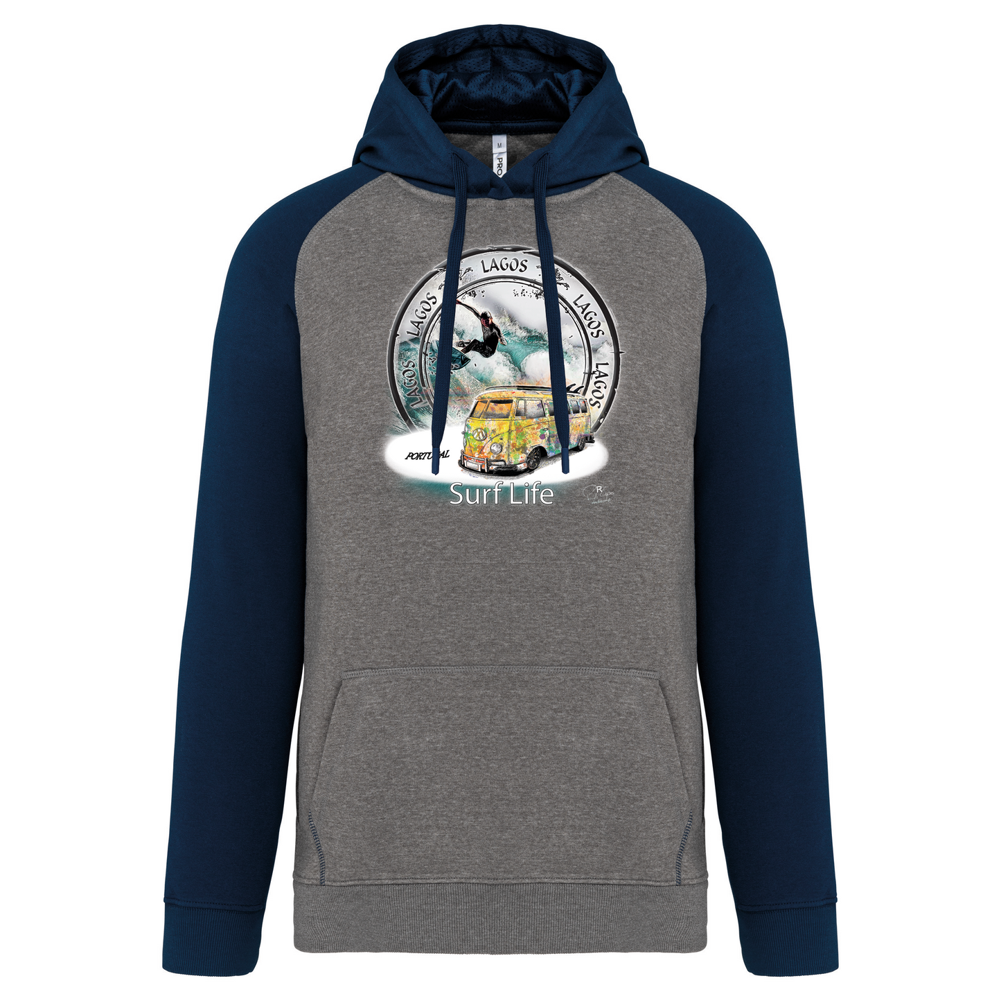 Sweatshirt Bicolor com capuz Surf Life Lagos