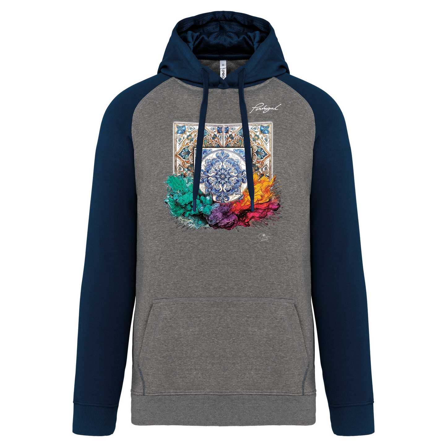 Sweatshirt Bicolor com capuz Azulejos 1