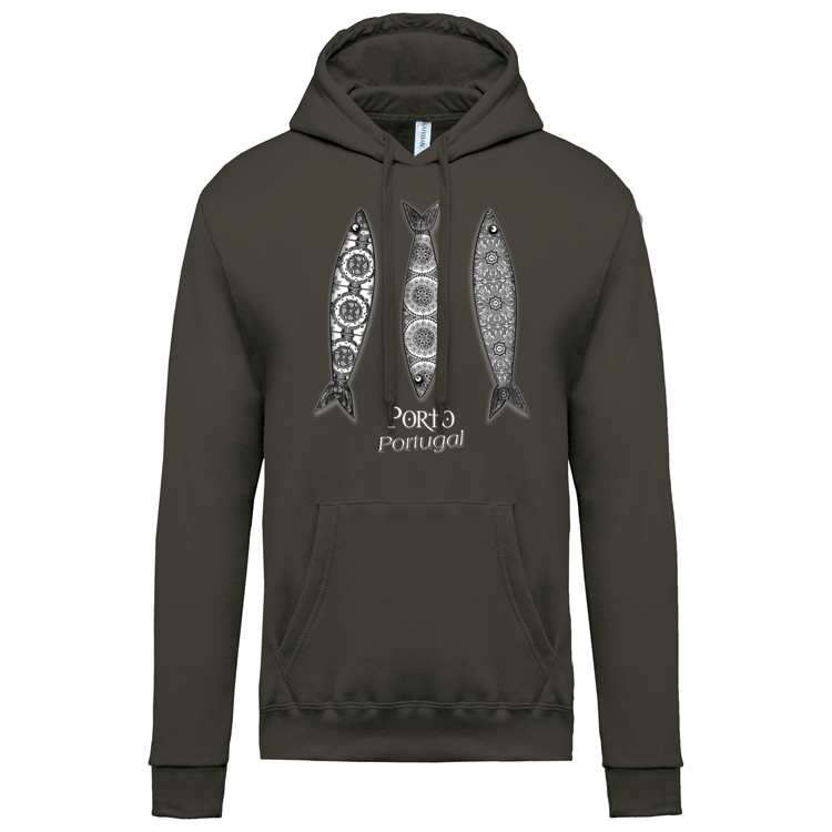 Sweatshirt Kariban com Capuz 3 Sardinhas Porto