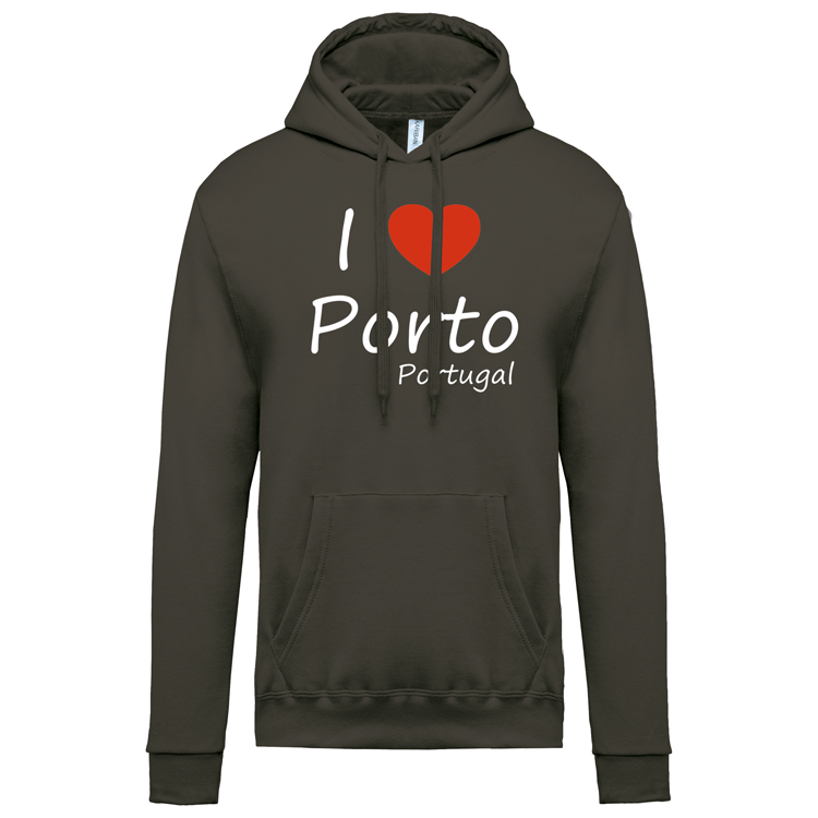 Sweatshirt Kariban com Capuz I Love Porto