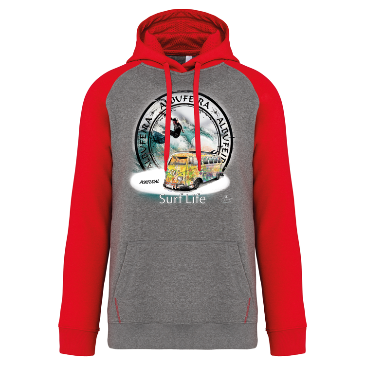 Sweatshirt Bicolor com capuz Surf Life Albufeira
